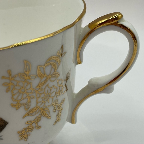 Duchess Bone China England Fruit Tea Cup And Saucer Gold Trims Flowers Pear - Picture 14 of 15